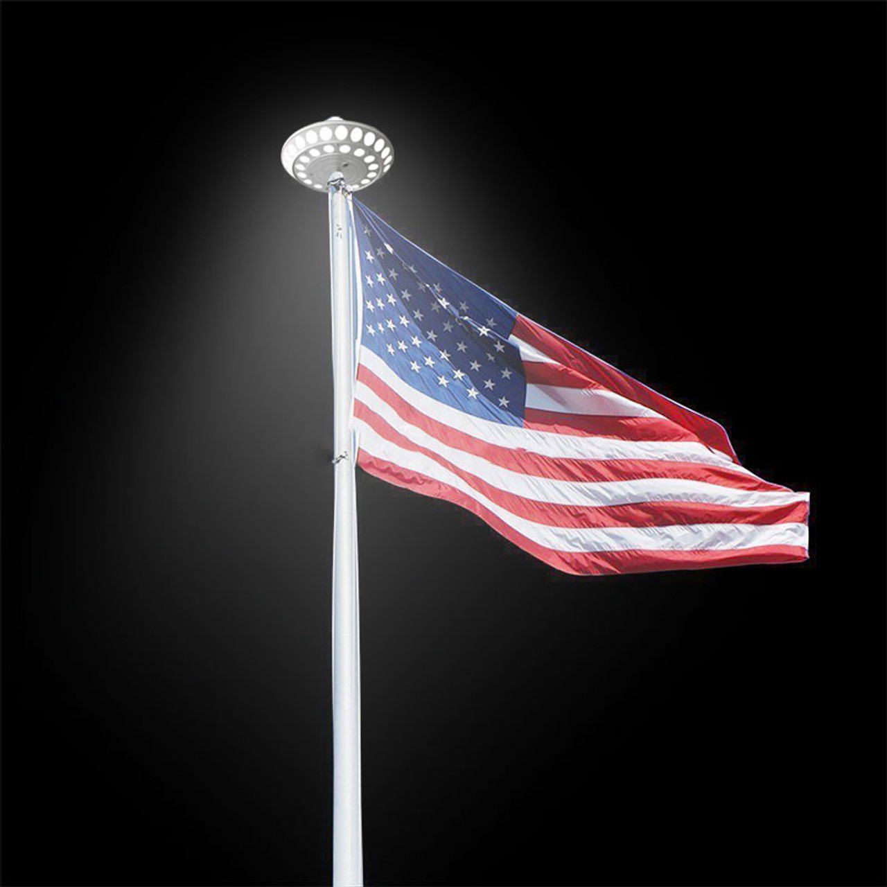 Solar Powered LED Flag Pole Light, 4 Watts, 600 Lumens, 40 High Output