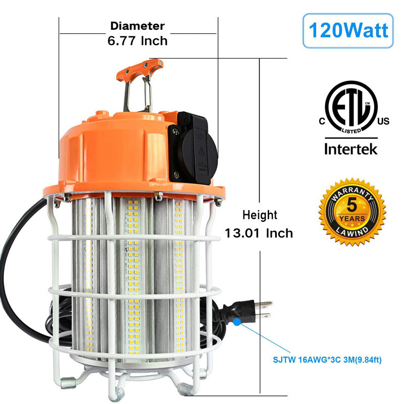 120W LED Temporary Work Light, Replaces 500 Watt HID, 18,000 Lumen