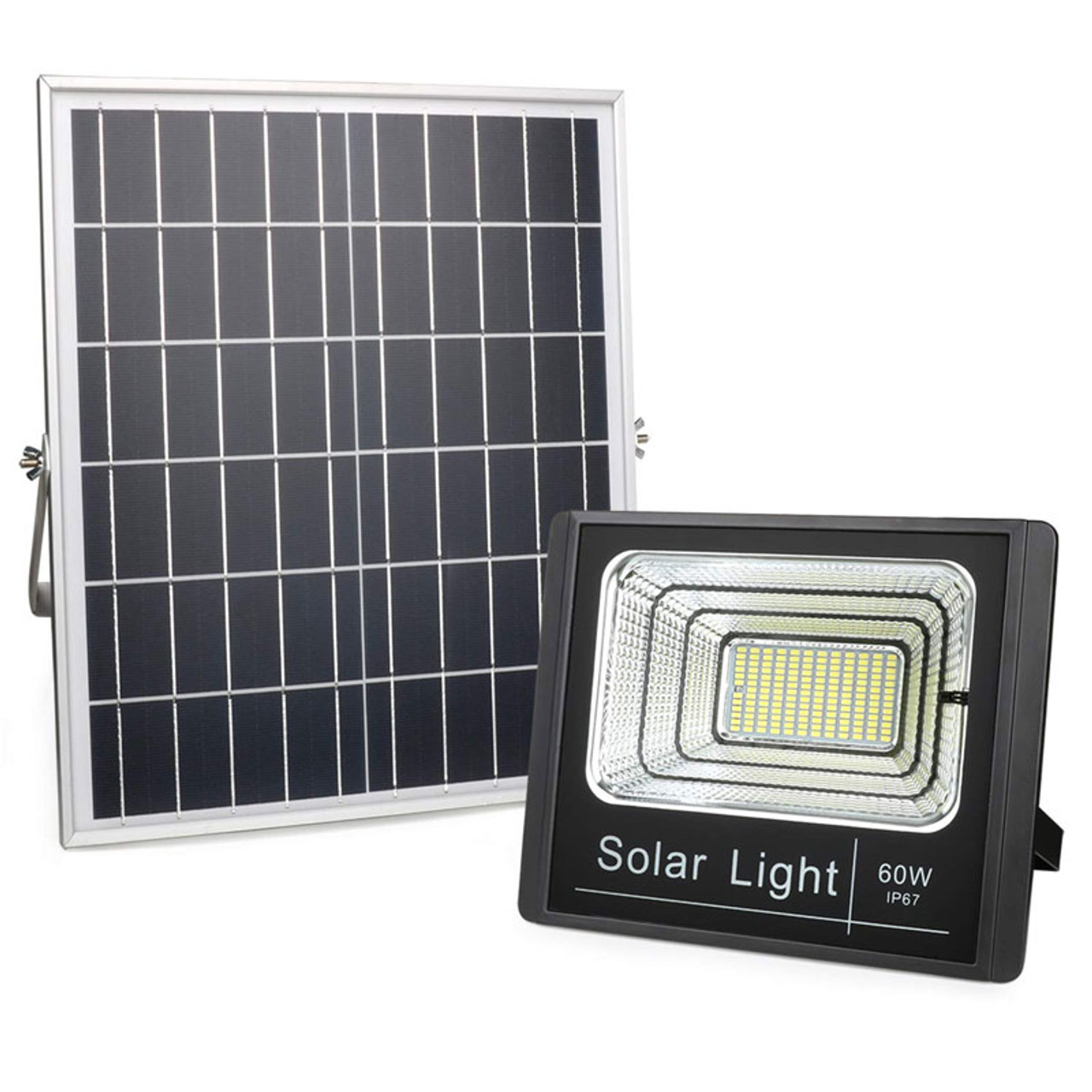 LED Solar Powered Flood Light, High Output 60 Watt, 2,700 Lumens With Solar  Panel, Dimmable Dusk To Dawn On Off Sensor, IP67, Five Year Warranty LED  Global Supply