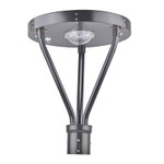 15 Watt LED Solar Powered Post Top Light, 2250 Lumens, PIR Sensor, IP65, 5 Year Warranty