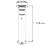 LED High Tech Solar Powered Bollard Fixture, Comparable To 30 Watt Halogen, Using Only 1.8 Watts, 5 Year Warranty
