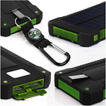 Solar Powered Device Charger, 20,000 mAh, W/Flashlight, Compass, Dual Charging Ports.

Encased in a high quality waterproof and drop resistant ABS & PC shell, this Solar Powered Device Charger is a safe and reliable Back up battery for all your devices. You can charge its 20000 mAh internal batteries with the included plug or by using the solar panel to capture the power of the sun.

This unit has a long service life and can be charged and discharged over 500 times. Featuring dual  independent USB charge ports one DC 5 V-1.0A and one DCV 5V-2.0 amp. it can charge two devices at once. Includes one solar power bank, one USB Cable and one hanger strap with compass. *Compatible with iPhone, iPod, NOKIA, HTC, Samsung, Motorola, SONY, PS3, MP3, MP4 devices and more. 

Product Technical Data:

SKU: GS-SL-CH-1053
Ref: 1053
Brand: Global
Wattage: 20000 mAh
Kelvin: 5000K
Weight: 0.5 LBS
Width: 2.9 Inches
Height: 0.75 Inches
Length: 5.5 inches
LED Type: 
IP: 65 
Warranty: 1 year 
Wall Plug: USB Included