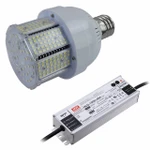 65 Watt Stubby LED Corn Bulb, Replaces 200 Watt HID, 9,750 Lumen, External Meanwell Driver, 5 Year Warranty