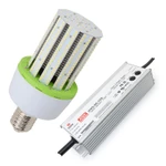 225 Watt Retrofit LED Corn Bulb. Uses Only 50 Watts. 6,250 Lumens, External Meanwell Driver, 10 Year Warranty.

High output 50 watt, 6,250 lumen commercial LED corn bulb is the perfect replacement for expensive, energy inefficient metal halide, incandescent and compact fluorescent bulbs. This 5000K kelvin bulb has a 360 degree beam angle which is ideal for lighting commercial and industrial spaces such as warehouses, storage rooms, factories, supermarkets and shopping malls. This high power bulb is very energy efficient: eight times as efficient as incandescent bulbs, five times as efficient as metal halide bulbs, and twice as efficient as compact fluorescent bulbs. Poly-carbonate covered LED's. Aluminum heat dissipation system. No magnetic disturbance. We back our quality with an industry leading 10 year warranty.

NOTE: When retrofitting LED to HID fixture, the ballast must be by-passed when present and proprietary power supply installed. Eliminating the ballast saves additional costs related to maintenance, energy consumption and performance. Additionally, by-passing the ballast will insure no RFI interference or audible buzz is generated.

Product Technical Data:

    SKU: GS-LS-50-EX-1087
    Ref: 1087
    Brand: Global
    Wattage: 50
    Replaces: 225 Watt HID
    Lumens: 6,250
    Kelvin Temp: 5000K
    Volts: 100-300V AC
    480 Option: No
    Weight: 1Lb
    Diameter: 4.1 Inches
    Length: 9 Inches
    Base: E26 Medium or E39 Mogul
    LED Type: Epistar High Output SMD
    IP: 60
    CRI: 80
    Beam Angle: 360 Degrees
    Dimmable: No
    Driver: External
    ETL Listed: Yes
    Life Time: 50,000 Hours
    Warranty: 10 Years


