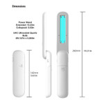 UVC Portable Sterilizer Wand, 253.7 Wavelength, Gyroscopic Sensor, Automatic Shut Off, Child Safety Button, EPA Approved.

UVC portable power wand sterilizer is a very innovative ultraviolet disinfection lamp. Product offers compact on-the-go sanitizing. Assured of safe operation with the use of a child safety button and gyroscopic automatic shut off. The pocket sized UVC sterilizer are an essential handheld tool in protecting yourself against the invisible germs that lurk on all the objects being touched at home or outside. Product sterilizes without chemicals or irritants. Kills up to 99.9 percent of germs and mites on hard surfaces.

UVC portable wand offers 20,000 hours of service life. Product has EPA approval. Very convenient USB or battery powered. Well designed gyroscopic sensor with automatic shut off whenever rotation of past ninety degrees occurs in order to protect your eyes. Also features child proof button designed for safe households for children. Power button requires three seconds of continuous pressing to power on. 253.7 UV wavelength. Three watt maximum power. Battery working life of three hours.

NOTE: UVC light should never be exposed to your eyes or skin.