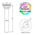 LED Solar Powered High Tech Bollard Fixture, 385 Lumens, Comparable to 50 Watt Halogen, 5 Year Warranty.

Decorative high tech LED solar powered bollard fixture is ideal for residential and commercial pathway applications. The solar bollard fixture will duplicate a 50 Watt Halogen output drawing only 5.5 watts. With full illuminating all night the LED solar bollard provides safety and security to pathway, park, waterway, courtyard, road, area, gate, patio, yard, deck, campus, fence and school lighting.

Easy fast installation requiring no wiring, cabling or trenching. Integrated grade A mono-crystalline solar panel for fast charging and a single component install. LED solar powered bollard offers minimal ongoing costs with no electrical bills or bulbs to change. Solar offers advantage of not susceptible to power outages.

Environmentally friendly providing visibly green statement without recurring carbon emissions. Long term trouble free performance. Product uses grade A 9V/5.5W mono-crystalline solar cell to gain maximum solar energy. High efficiency solar panel can ensure fast charging. High quality deep cycle 6.4V.4.5AH LiFePO4 lithium battery with over 2,000 lifecycles inside. Die cast 6063 aluminum light case construction and polycarbonate spray painting process for anti-corrosion and antioxidant.

At fully charged the bollard has 23 working hours. Product features an automatic wake up function light control. We back our quality with an industry leading 5 year warranty.

SKU GS-SBL-1096, Reference 1096, Brand LSS, 385 Lumens, 5000 Kelvin, Height 31.6 Inches, Diameter 10.2 Inches, Weight 9.5Lbs, Epistar high output SMD, IP65 Rating, 120 Degree Beam Angle, 50,000 Hours Estimated Life.