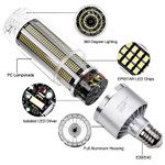 1000 Watt HID  Replacement, LED Corn Bulb, Uses Only 200 Watts, 24,000 Lumen, ETL Listed, Special Pricing Opportunity.

Here is a great 1000 watt replacement corn bulb at a all time low cost. Using only 200 watts, with a 24,000 lumen output. 100-277V AC universal voltage. Bright white 5000K. Poly-carbonate covered LED's for moisture and dust resistance. Bulb does use internal cooling fan, so not suitable for enclosed style fixtures. Slim design and a length of only 12 inches including screw in E39 base.

This is a limited opportunity at this cost. We back our quality with a very strong 5 year warranty. 

Product Technical Data:

SKU: GS-200-CO-1132
Ref: 1132
Brand: Global
Wattage: 200
Replaces: 1000 Watt HID
Lumens: 24,000
Kelvin: 5000
Volts: 100-277V AC
480 Option: NO
Weight:   3Lbs.
Diameter: 4 Inches
Length: 12 Inches
Base: E39
Light Source: LED
LED Type: Epistar 2835
CRI: 90
Beam Angle: 360 Degrees
Dimmable: No
Driver: Internal
ETL Listed: Yes
Life Time: 50,000 Hours
Warranty: 5 Years
Body Color: Silver