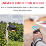 Solar LED Alarm Light, 360 Rotating, Motion Sensor, With Smart Remote Control, 129db Alarm Volume, IP65 Rated.

Easy single component installation which requires no wiring. Solar alarm light with motion sensor. 129db alarm volume. Alarm motion detector has a sensing angle of 70 degrees. Detects movement within 16-55 feet and activates the sound light alarm. The siren horn sound is at 129d. The bright strobe has eight red LEDs. Alarm can be heard up to 600 feet away. High IP65 rating for trouble free long life outdoor environment in all climates. 360 degree rotation allows for a variety of different position adjustments.

Charge time is ten hours. Battery is 3.7V 1200mAH Lithium. Solar panel is 5V 120mA ETFE mono. Constructed of high impact ABS material for long life trouble free operation.

Remote can be programmed to multiple alarms. There are four modes that can be set. First mode which is remote A is full day 24 hour mode, flashing alarm sound. Second mode which is remote B is full day 24 hour mode, flashing only. Third mode which is remote C is night time mode, flashing alarm sound. The fourth mode which is remote D is night time flashing only. The alarm can be set by remote or switched on.

LED Solar alarm is suitable for hotels, residential homes, farms, villas, markets, apartments and any other area which would require a security alarm. A great product to protect against theft or animal activity. A very effective repellent for cats, dogs, mice, foxes, raccoons, skunks, badgers, rodents, coyotes and more.

Product Technical Data:

    SKU: GS-SAL-1134
    Ref: 1134
    Brand: LSS
    Weight: 9 Ounces
    Width: 3.6 Inches
    Height: 3,25 Inches
    Depth: 3.6 Inches
    LED Type: 8 Red LED's
    Body Color: Black
    IP: 65
    Beam Angle: 70 Degrees
    Life Time: 50,000 Hours
    Warranty: 2 Years