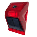 Solar LED Alarm Security Light, Motion Detector, 129DB Sound Siren, IP65 Rated, With Remote Control.

Easy single component installation which requires no wiring. Solar alarm light with motion sensor and 129db alarm volume. The alarm motion detector has a sensing angle of 110 degrees. Detects movement within 16-55 feet and activates the sound light alarm. The bright strobe has six red LEDs. Alarm can be heard up to 1000 feet away. High IP65 rating for trouble free long life outdoor environment in all climates.

Charge time is ten hours. Battery is 3.7V 400mAH Polymer Lithium. Solar panel is 5V, .06 Watt poly-silicon. Constructed of high impact ABS material for long life trouble free operation.

Remote can be programmed to multiple alarms. There are four modes that can be set. First mode, remote A is full day 24 hour mode with flashing alarm sound. Second mode which is remote B is full day 24 hour mode, flashing only, Third mode which is remote C is night time mode, flashing alarm sound. The fourth mode which is remote D is night time flashing only. The alarm can be set by remote or switched on.

This LED solar alarm is suitable for several applications. As in hotels, residential homes, farms, villas, markets, construction sites, apartments and any other area which would require a security alarm. A great product to protect against theft or animal activity. A very effective repellent for cats, dogs, mice, foxes, raccoons, skunks, badgers, rodents, coyotes and more.