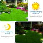 LED Solar Powered Waterproof Ground & Wall Dome Light, Eight LED's, IP67 Rated.

The light is manufactured of high impact ABS and has a very high IP67 rating for long life and trouble free operation in all weather conditions. This LED solar waterproof garden light can be used to illuminate pathway's, patio's, garden's, lawn's, wall's, deck's, driveway's, stair's, corridor's, swimming pool's, and just about anywhere else a quick easy installation lighting solution is needed. The LEDs are treated with waterproof dripping glue. To further the waterproof operation there is a silicone seal ring on the exterior lamp shade dome which doubles the waterproof effect.

A very high efficiency charging system utilizes several upgrades to the solar panel increasing the charging efficiency by 20%. Charging time is reduced to just six hours for a full charge under normal sunlight. A fully charged light will illuminate for up to eight hours at night. Multiple installation options facilitates the installation of in-ground, on a flat floor, or mounted on the wall. The battery is 1.2V AA 600mAh and is rechargeable. Product features on/off switch. We back the product with a very strong two year warranty.