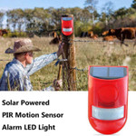 LED Solar Wall Mount Sound and Light Alarm, IP65 Rated, 110db Alarm, 4 Modes

Our LED solar alarm has a sensitive motion sensor that will detect any movement within 16 to 30 feet, activating the sound siren and strobe light. Built in lithium battery can be recharged by solar energy to be recycled for long life. Charging time is 6 to 8 hours, The sensing distance is 16 to 30 feet. Sensing angle is 110 degrees. 110db alarm. 4 switch mode options. 24 hours sound and light alarm mode. 24 hour flash silent alarm mode. Night sound and light alarm mode. Night flash silent alarm mode.

Easy installation which requires no wiring. Product has a high IP65 waterproof rating to ensure trouble free outdoor operation in all weather conditions. Constructed of ABS plastic. Solar panel is 5V 80mAh poly silicon, Battery is 3.7V 400mAh Polymer

LED Solar alarms are suitable for hotels, residential homes, farms, villas, markets, construction sites, apartments and any other area which would require a security alarm. A great product to protect against theft and animal activity.  A very effective repellent for cats, dogs, mice, foxes, raccoons, skunks, badgers, rodents, coyotes and more.

Product Technical Data:
SKU: GS-SAL-WM-1141
Ref: 1141
Brand: LSS
Wattage: 1.48 Watts
Volts: 3.7 Volts
Weight:   10 Ounces
Width: 2.75 Inches
Height: 5 Inches
Depth: 3 Inches
Light Source: LED
LED Type: 6 Red LED's
IP: 65
Beam Angle: 110 Degrees
Life Time: 50,000 Hours
Warranty: 2 Years
Body Color: Red