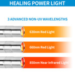 Handheld LED Infrared Light Device, Red Light Therapy for Face and Body with 630nm, 660nm & 850nm Wavelengths
