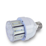 150 Watt HID Replacement Stubby LED Corn Bulb Using Only 50 Watts, 7,500 Lumens, ETL & DLC Listed, 

Stubby series has been one of our most popular selling bulbs since introduced back in 2010. Stubby series bulbs are great for fixtures with limited clearance. Bulb is only 6.5 inches in length.

Stubby series is perfect solution when length restriction is an issue. 50 watt stubby at 7,500 lumens is a true commercial led corn bulb that is a perfect replacement for expensive, energy inefficient metal halide, incandescent and compact fluorescent bulbs. Environmentally friendly. Contains no glass, mercury or lead.

Small in size but high in power. Very energy efficient. Bulb offers 150 lumena per watt which is at the high end of LED technology. Eight times as efficient as incandescent bulbs, five times as efficient as metal halide bulbs. Bulb is also twice as efficient as compact fluorescent. We offer option of 4000, 5000, 5700 kelvin. Option of E26 medium base or E39 mogul base. Bulb has a 360 degree beam angle which is ideal for lighting commercial and industrial spaces such as warehouses, storage rooms, factories, supermarkets and shopping malls. Poly-carbonate covered LED’s for dust proof and moisture proof performance. DLC Listed for potential utility company rebate. We back our quality with an industry leading 10 year warranty. Take advantage of our 30 day no risk day return policy.
NOTE: When retrofitting led to hid fixture, ballast must be bypassed when present. Eliminating the ballast saves additional costs related to maintenance, energy consumption and performance. Additionally, bypassing ballast will insure no RFI interference or audible buzz is generated. 