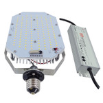 400 Watt HID Replacement. Using only 100 Watts. Replaces a 400 Watt HID In a Fully Enclosed Fixture. 
Excellent choice for shoe box style fixtures. 480 Volts AC option available. 

100 watt LED HID retrofit kit will replace up to a 400 watt HID bulb. It comes with a 100 watt high end Meanwell driver, and High Power Nichia LED chips with a 120° beam angle. It is specifically designed for directly replacing an HID bulb in enclosed shoebox fixtures, High bay fixtures, wall packs, flood lights, and canopy fixtures enabling significant energy saving and providing wonderful illuminative solutions to plants, factories, shopping centers, parking lots, and warehouses with high uniformity and excellent vertical light distribution with reduced glare and effective production and security light levels. 

ETL Listed for safety and reliability. DLC listed for potential utility company rebate.