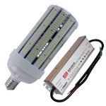 1,000 Watt HID Or Metal Halide LED Replacement, DLC Listed. The LED Uses Only 200 Watts, Producing A Massive 30,000 Lumens.

A true commercial LED corn bulb to retrofit your current enclosed fixture 1,000 watt metal halide and high pressure sodium lamps.

This bulb has the option of 4000K, 5000K or 5700K Kelvin. The 360 degree beam angle is an ideal choice for lighting commercial and industrial spaces. Many of our clients use this retrofit replacement for warehouses, storage rooms, schools, factories, supermarkets and shopping malls. Bulb produces super high lumen's and high power while being very energy efficient. Bulb is eight times as efficient as incandescent, five times efficient as metal halide and high pressure sodium lamps and twice as efficient as compact fluorescent bulbs. This LED utilizes a two component installation in that the bulb is equipped with an external Meanwell driver which limits the potential of overheating.


This product will replace up to a 1,000 watt metal halide or high pressure sodium bulb.

NOTE: When retrofitting LED to HID fixture, the ballast must be by-passed when present and proprietary power supply installed. Eliminating the ballast saves additional costs related to maintenance, energy consumption and performance. Additionally, by-passing the ballast will insure no RFI interference or audible buzz is generated.