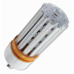 150 Watt HID Retrofit LED Corn Bulb. Uses Only 40 Watts. 
Approved For Enclosed Fixtures, IP 64.

40 watt, 5,000 lumen commercial LED corn bulb. A perfect replacement for expensive, energy inefficient metal halide, incandescent and compact fluorescent bulbs. Suitable for enclosed fixture installation. Bulb does not use fan for cooling. 

Color temperature option of 4000, 5000 kelvin, this bulb has a 360 degree beam angle which is ideal for lighting commercial and industrial spaces such as warehouses, storage rooms, factories, supermarkets and shopping malls. This high power bulb is very energy efficient: Eight times as efficient as incandescent bulbs, five times as efficient as metal halide bulbs, and twice as efficient as compact fluorescent bulbs. Polycarbonate covered LED’s for dust proof moisture proof protection. Fanless operation. Industry leading 10 year warranty to assure long life, reliable trouble free operation. 