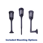 LED Solar 2 Pack Flame Dancing Torch Lights, 3 Watts, Dusk to Dawn Operation, 5 Year Warranty, Two Pack $29.90. 

Head turning awesome LED flame effect torches are the safe alternative to real flames. The LED flames are fully powered by the solar cells on top of the unit turn themselves on and off with their integrated dusk to dawn sensor. Lights will run all night on a 8 hour charge in the sun. These are a real show stopper and great to enhance the look of your landcape lighting. True effect of dancing like flame. LEDs dancing flickering flame lighting effect is amazing, greatly improve the atmosphere of your landscape lighting area. 

Light has carved pattern with grid design for the shell, it looks elegant and classy when light illuminate from inside LED lamp. Solar powered LED lamp with rechargeable battery, automatically charge during daytime and working time is more than 8 hours. Light sensor control will automatically light in darkness and turn off automatically in bright areas. 

Equipped with tube and spike. Easily installed ground and lawn. Long lifespan, built in protection function, such as over charge, over discharge, and over current. Product has safe to use short circuit protection. Multi applications with IP65 waterproof rating. Widely used in garden, patio, weddings, party decoration, yards, driveways and overall illumination. We back our quality with a very strong 5 year warranty. Take advantage of our 30 day no risk return policy. 

Brand: Global
Ref: 930
Wattage: 3 Watts
Dusk To Dawn Operation
Rechargeable Battery
Mount: Spike
IP: 65
Waterproof
Flame Dancing Torch
Warranty: 5 Years