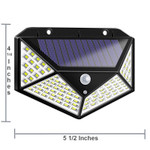 LED Solar Small Outdoor Security Light, 100 LED's, Motion Sensor.

LED 2 Watt 3 mode outdoor security light has 100 LEDs and waterproof motion sensor. Super bright wall lights to illuminate front door, back yard, garage, decking, porch, steps, garden, driveway and patio. This three sided LED solar wall pack provides an ample lighting angle, lighting range and brightness. Good choice for outdoor lighting. 120 degree PIR Motion Sensor. 100 LED's offers fantastic light source.

This outdoor solar light can detect motion up to 18 feet away at a 270 degree wide angle providing security and safety in the dark. This LED solar light will turn on to full brightness automatically once motion is detected. There are two other modes that can be switched on for different levels of brightness.

The LED solar wall lamp has high water resistance and durability. Made of high strength ABS that can withstand snow, rain, and other extreme weather conditions. IP65 rated for water and heat proof resistance for most weather conditions. Great lights for outdoor, gardens, terrace, patios, decking, garages, porches and driveways.

Note: Lights revert back to sensor mode (recommend mode) once power is off.  
We back our quality with a very strong 5 year warranty. Take advantage of our 30 day risk free return policy. 
    SKU: GS-SL-HB-MC-2W-944
    Ref: 944
    Brand: Global
    Watts: 2 Watts
    Kelvins: 5000
    Length: 5.5 Inches
    Weight: .5 Lbs
    Mount: Flat Wall
    LED Type: High Output SMD
    IP: 65
    Beam Angle: 270 Degrees
    Motion Sensor: 120 Degree PIR
    Sensor Range: 18 Feet
    Dual Modes
    Snow, Rain, Frost Resistant
    Dimmable
    Warranty: 5 Years 