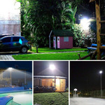 LED Solar Powered Flood Light, High Output 40 Watt, With Panel, IP67, Adjustable Arm, 6000 Kelvin, Waterproof, Energy Efficient, 5 Year Warranty.

Built in photoelectric sensor, auto on/off dusk to dawn. Easy to install. Water proof, dust proof and durable. No pollution, energy saving and environmental protection. Built in lithium iron phosphate battery which features high temperature resistance and long lifespan. IP67 waterproof grade, all aluminum lamp body, aluminum alloy frame. Tempered glass solar panel, with high resistance to wind, sun and rain.

Major breakthrough in LED solar floodlight illumination technology. Combined with Li-Ion battery performance which makes this cast aluminum LED solar flood light a perfect choice for illuminating large areas with a solar powered flood light. Comes with a handy remote control with dimming and timer with a 60 foot range. LED solar flood lights can be configured to turn on automatically at night and off at dawn.

• Benefits
This lighting option is extremely energy efficient and low maintenance. A completely green option with no gases or other harmful emissions. No damage, such as fading, caused by traditional lighting. Heat generated by these lights is almost non existent when compared to halogen light. Light emitted from LED solar outdoor flood lights does not cause damage to skin or eyes. Average lifespan of these lights is 30,000 hours. Good Electromagnetic compatibility.

• Features

    Battery Capacity: 6 Volt/18000mAh
    Solar Street Light Work Time: 20+ Hours After Fully Charged
    Kelvins: 6000
    Motion Angle: 120 Degrees
    Motion Distance: Approx. 16-23 Feet
    Charging Time: 6-8 Hours
    Waterproof Level: IP67
    Control Mode: Light Sensor+ Motion Sensor+ Remote Control
    Remote Control Distance: Up to 60 Feet 

• Remote Control Mode
1) Automatically lighting. Light on as dusk and off as dawn.
2) Timing light for 3/5/8 hours or On/Off anytime.
3) Half light on the basis of mode 1 or 2.
*Rated for indoor and outdoor use. Suitable for all outdoor large area lighting or wet locations.

• Installation
Rated for indoor and outdoor use; Suitable for all outdoor large-area lighting. Suitable for wet locations when used in an outdoor rated fixture. Good electromagnetic compatibility, no electromagnetic interference to the surrounding environment.

    SKU: GS-SL-FL-40W-954
    Ref: 954
    Brand: Global
    Wattage: 40 Watts
    Kelvins: 6000
    Length: 7 Inches
    Depth: 2.5 Inches
    Width: 8 Inches
    Weight: 5 Lbs
    Body Color: Black
    Mount: Adjustable Arm
    LED Type: 83 Pieces High Output SMD
    IP: 67
    Beam Angle: 120
    Warranty: 5 Years 