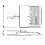 150 Watt LED Shoe Box Fixture, Replaces 400-500 Watt HID, 19,500 Lumens, 10 Year Warranty