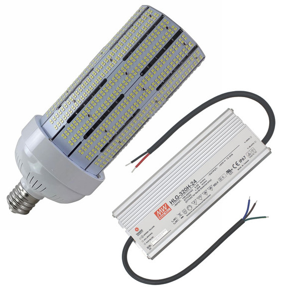This bulb has the option of 4000, 5000 or 5700 kelvin. The 360 degree beam angle is an ideal choice for lighting commercial and industrial spaces. Many of our clients use this retrofit replacement for warehouses, storage rooms, schools, factories, supermarkets and shopping malls. The bulb produces super high lumen's and high power while being very energy efficient. Bulb is eight times as efficient as incandescent, five times efficient as metal halide and high pressure sodium lamps and twice as efficient as compact fluorescent bulbs. This LED utilizes a two component installation in that the bulb is equipped with an external driver and cooling fan. DLC listed for safety and reliability as well as potential utility company rebate. We back our quality with an industry leading 10 year warranty. *Take advantage of our 30 day risk free return policy.
