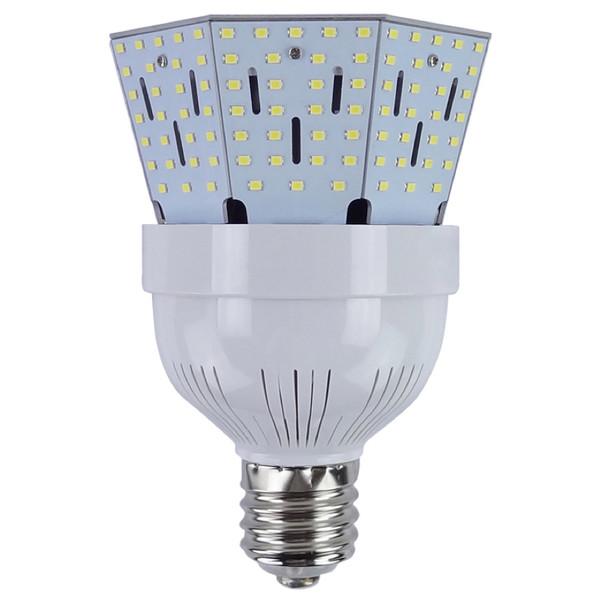 150 Watt LED HID Replacement, Using Only 40 Watts.
Reverse Pyramid Shape, For Post Top.
40 watt 6,000 lumen commercial LED corn bulb is the perfect retrofit for 150 watt metal halide and high pressure sodium lamps. A great bulb for outdoor pole lighting, post top, and acorn fixtures. Reverse pyramid shape to get more light down to the ground in those tight fixtures.
Option of 4000, 5000, 5700 kelvin and utilizing a 360 degree beam angle, makes this a ideal corn bulb choice for lighting commercial and industrial spaces. Many of our clients use this retrofit replacement for post top, warehouses, storage rooms, factories, supermarkets and shopping malls.
The bulb produces super high lumen's and high power while being very energy efficient. Namely, eight times as efficient as incandescent bulbs, five times efficient as metal halide and high pressure sodium lamps, and twice as efficient as compact fluorescent bulbs. The bulb is equipped with an internal driver and cooling fan. ETL Listed for safety. Industry leading 10 year warranty to assure you of quality and long life.
NOTE: When retrofitting LED to HID fixture, the ballast must be by-passed when present and proprietary power supply installed. Eliminating the ballast saves additional costs related to maintenance, energy consumption and performance. Additionally, by-passing the ballast will insure no RFI interference or audible buzz is generated. 150 Watt LED HID Replacement, Using Only 40 Watts.
Reverse Pyramid Shape, For Post Top.
40 watt 6,000 lumen commercial LED corn bulb is the perfect retrofit for 150 watt metal halide and high pressure sodium lamps. A great bulb for outdoor pole lighting, post top, and acorn fixtures. Reverse pyramid shape to get more light down to the ground in those tight fixtures.
Option of 4000, 5000, 5700 kelvin and utilizing a 360 degree beam angle, makes this a ideal corn bulb choice for lighting commercial and industrial spaces. Many of our clients use this retrofit replacement for post top, warehouses, storage rooms, factories, supermarkets and shopping malls.
The bulb produces super high lumen's and high power while being very energy efficient. Namely, eight times as efficient as incandescent bulbs, five times efficient as metal halide and high pressure sodium lamps, and twice as efficient as compact fluorescent bulbs. The bulb is equipped with an internal driver and cooling fan. ETL Listed for safety. Industry leading 10 year warranty to assure you of quality and long life.
NOTE: When retrofitting LED to HID fixture, the ballast must be by-passed when present and proprietary power supply installed. Eliminating the ballast saves additional costs related to maintenance, energy consumption and performance. Additionally, by-passing the ballast will insure no RFI interference or audible buzz is generated.