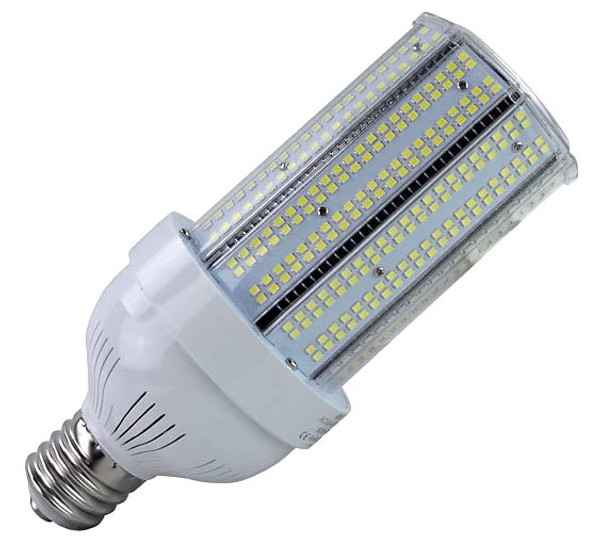 400-450 Watt LED HID Retrofit Stubby Corn Bulb, Stubby series corn bulbs are great for fixtures with limited clearance. Only 9.7 inches long. Powerful 105 watts, 16,275 lumen commercial LED corn bulb. 4,000K-5,000K bulb has a 360-degree beam angle which is ideal for lighting commercial and industrial spaces. Brand Global, Compare To 400-450 Watt HID, CRI 80, Length 9.7 Inches, Kelvin 4,000/5,000K, Diameter: 4.2 Inches, Wattage 105 Watts, Volts 100-300V/480V AC, Standard Beam Angle: 360 Degrees, Light Source 714 pieces 2835 LEDs, Lumens 16,275, Non Dimmable, BASE E26 Medium/E39 Mogul, Life Time 50,000 Hours, 5 Year Warranty, ETL, DLC Listed.
