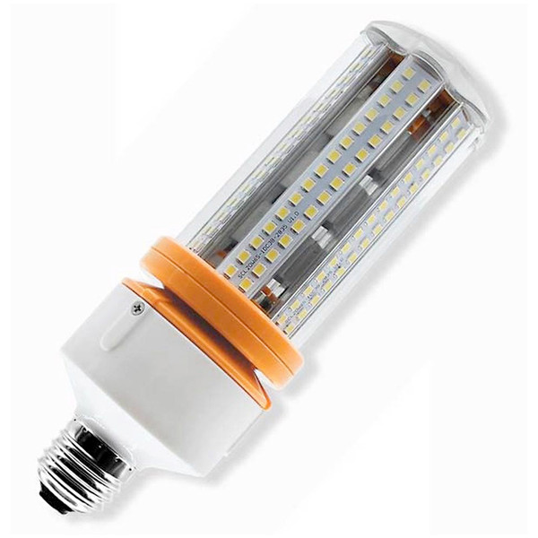 100 Watt HID Replacement LED, Using Only 20 Watts.
2,500 Lumens, DLC Listed, 10 Year Warranty.
Approved for enclosed fixtures, IP 64, fanless operation. 20 watt, 2,500 lumen commercial LED corn bulb is the perfect replacement for expensive, energy inefficient metal halide, incandescent and compact fluorescent bulbs. Very impressive illumination for the size of the bulb.
Option of 4000, 5000, 5700 kelvins. LED 20 watt LED corn bulb has a 360 degree beam angle which is ideal for lighting commercial and industrial spaces such as warehouses, schools, hotels, storage rooms, factories, supermarkets and shopping malls. This high power bulb is very energy efficient. Eight times as efficient as incandescent, five times as efficient as metal halide bulbs, and twice as efficient as compact fluorescent bulbs. DLC listed for potential utility company rebate. We back the quality of the bulb with a industry leading 10 year warranty. Take advantage of our 30 day risk free return policy. 100 Watt HID Replacement LED, Using Only 20 Watts.
2,500 Lumens, DLC Listed, 10 Year Warranty.
Approved for enclosed fixtures, IP 64, fanless operation. 20 watt, 2,500 lumen commercial LED corn bulb is the perfect replacement for expensive, energy inefficient metal halide, incandescent and compact fluorescent bulbs. Very impressive illumination for the size of the bulb.
Option of 4000, 5000, 5700 kelvins. LED 20 watt LED corn bulb has a 360 degree beam angle which is ideal for lighting commercial and industrial spaces such as warehouses, schools, hotels, storage rooms, factories, supermarkets and shopping malls. This high power bulb is very energy efficient. Eight times as efficient as incandescent, five times as efficient as metal halide bulbs, and twice as efficient as compact fluorescent bulbs. DLC listed for potential utility company rebate. We back the quality of the bulb with a industry leading 10 year warranty. Take advantage of our 30 day risk free return policy.