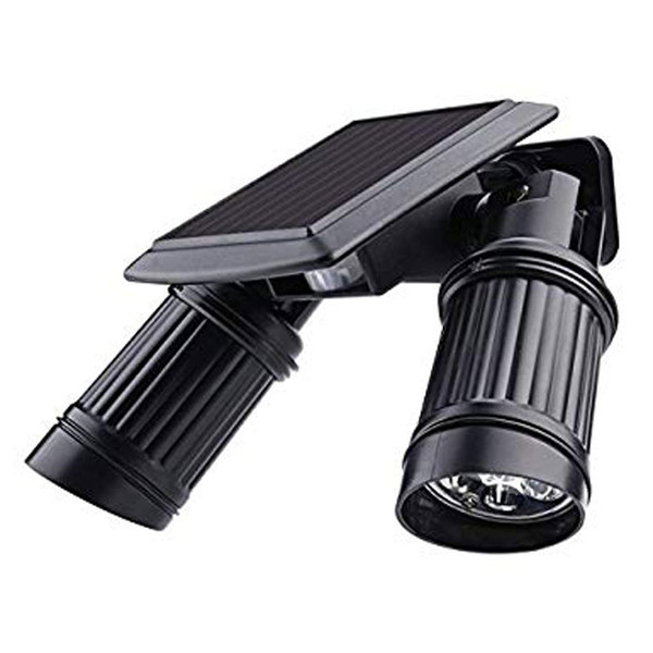 LED Dual Head Solar Powered Motion Sensor Security Light, Adjustable Dual Head Design, 450 Lumens, IP65, 14 High Powered F5 White LED's, 5 Year Warranty. 
SKU: GS-SL-ML-BL-DH-963
Ref: 963
Brand: LSS
Wattage: 4 Watts
Lumens: 450
Kelvin: 6000K
Length: Depth 7 Inches
Height: 5 Inches
Width: 7 Inches
Weight: 1.5 Lbs
Mount: Wall
LED Type: 14 Pieces F5 White LEDs
IP: 65
CRI: 80
Beam Angle: 120 Degrees
Dimmable: Yes
MFG: LSS
Life Time: 50,000 Hours
Warranty: 5 Years