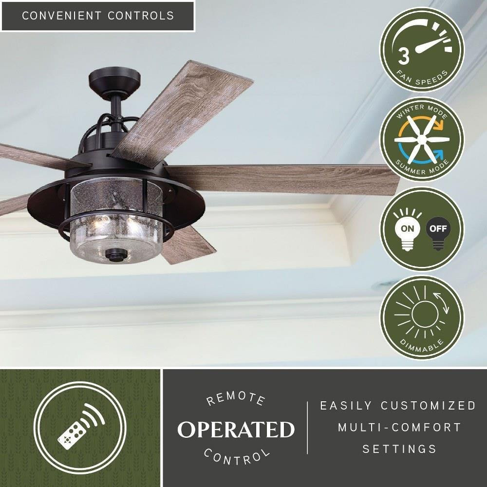 Charleston 2 Light Ceiling Fan 56 Inches Wide by Vaxcel - F0044
