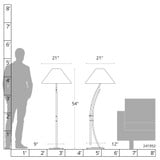 Metamorphic 1 Light Floor Lamp 54 x 21 Inches by Hubbardton Forge - 241952H