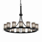 Wire Glass Dakota 15 Light Oversized Chandelier by Justice Design - WGL-8715-10-GRCB
