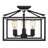 Wesson 3 Light 14 Inch Wide Semi Flush Mount by Golden - 2072W