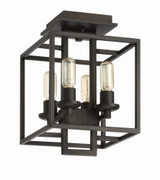 Cubic 4 Light 10.5 Inch Wide Semi Flush Mount by Craftmade - 41554