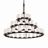 Textile Dakota 45 Light Oversized 3 Tier Chandelier by Justice Design - FAB-8714-10-WHTE