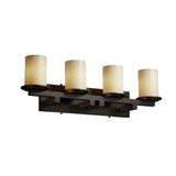 Candlearia Dakota 4 Light Amber Flat Rim Vanity Light by Justice Design - CNDL-8774-10-AMBR
