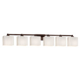 Fusion Regency 6 Light Rbon Glass Vanity Light by Justice Design - FSN-8436-55-RBON