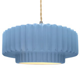 Radiance 10W 1 LED Pleated Twisted Cord Pendant by Justice Design - CER-6555-LED1