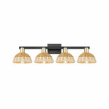 Natural Ballston Dome 4 Light Bath Vanity 36 Inch Wide by Innovations - 716-4W-NBD2-7