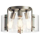 Thoreau 3 Light 14 Inch Wide Semi Flush Mount by Kichler - 42954