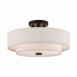 Meridian 3 Light 15 Inch Wide Semi Flush Mount by Livex - 51084