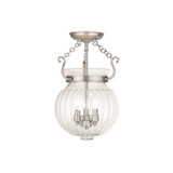 Everett 3 Light 12 Inch Wide Semi Flush Mount by Livex - 50504