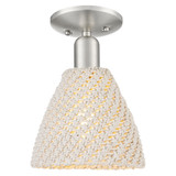 Natural Ballston Dome 1 Light Semi Flush Mount 7.5 Inch Wide by Innovations - 716-1C-NBD-75
