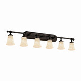 Alabaster Rocks Tradition 6 Light Vanity Light by Justice Design - ALR-8526-20