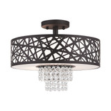 Allendale 3 Light 14.88 Inch Wide Semi Flush Mount by Livex - 4066T