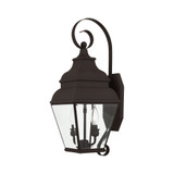 Exeter 2 Light Clear Glass Outdoor Wall Lantern by Livex - 2591
