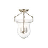 Canterbury 3 Light 12 Inch Wide Semi Flush Mount by Livex - 50295