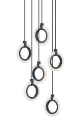 Halo 18W 6 LED Pendant 9 Inch Tall and 18 Inch Wide by AFX - HLOP08LAJUD6