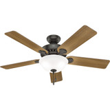 Pro's Best 5 Blade Ceiling Fan with Light Kit 52 Inch Wide by Hunter Fans - 5275
