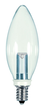 3.63 Inch 1W BA9.5 LED Candelabra Base Replacement Lamp by Satco - S91WBA9-125363